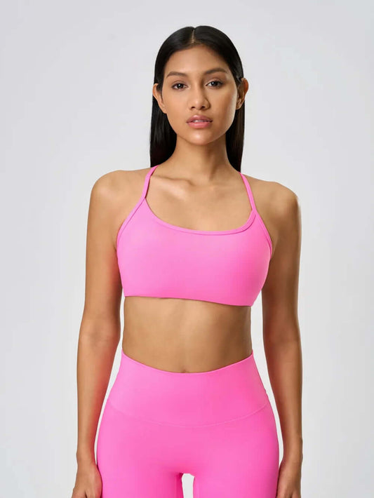 Women's Activewear Cami - Crisscross Back, Scoop Neck with Detachable Chest Pads