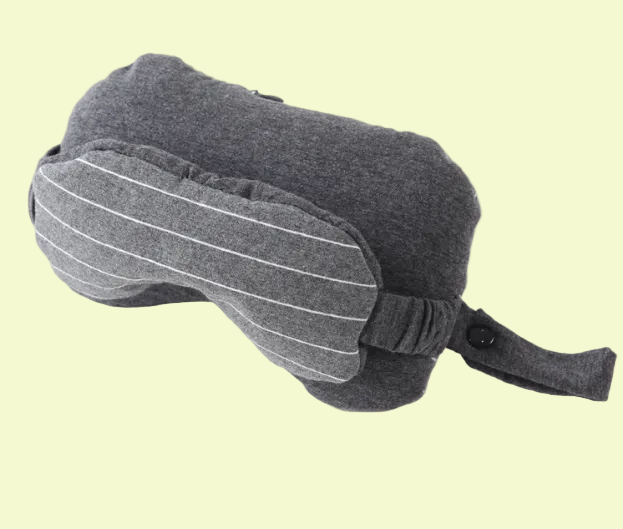 Portable Eye Mask and 2-in-1 Neck Pillow - Soft Cotton and Foam Filled Relief for Eyes and Neck