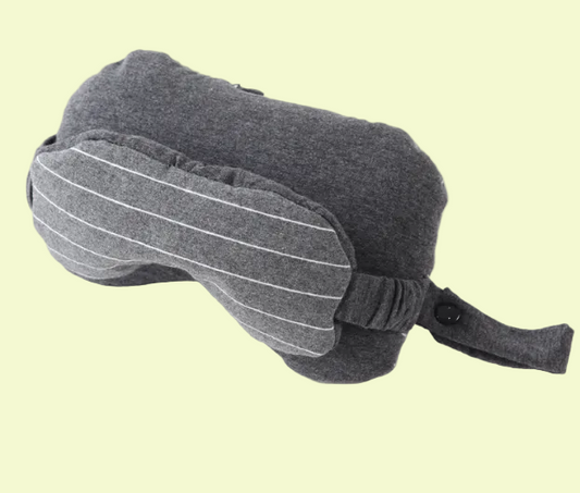 Portable Eye Mask and 2-in-1 Neck Pillow - Soft Cotton and Foam Filled Relief for Eyes and Neck