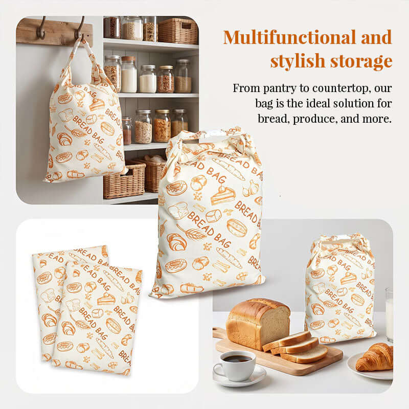 Popular Beeswax Bread Bags – Natural Beeswax-Lined Cotton Bags for Freezer & Fridge Storage 🍞