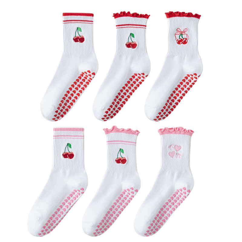 Hip Fun Graphics White Cotton Yoga Socks 🧘‍♀️🧦 for Women