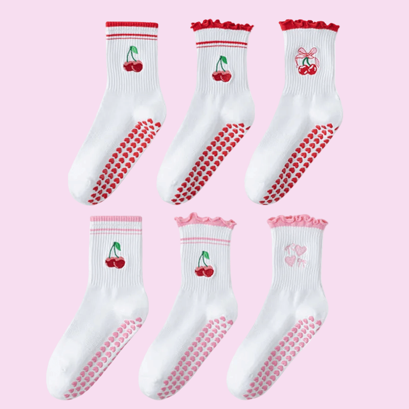Hip Fun Graphics White Cotton Yoga Socks 🧘‍♀️🧦 for Women