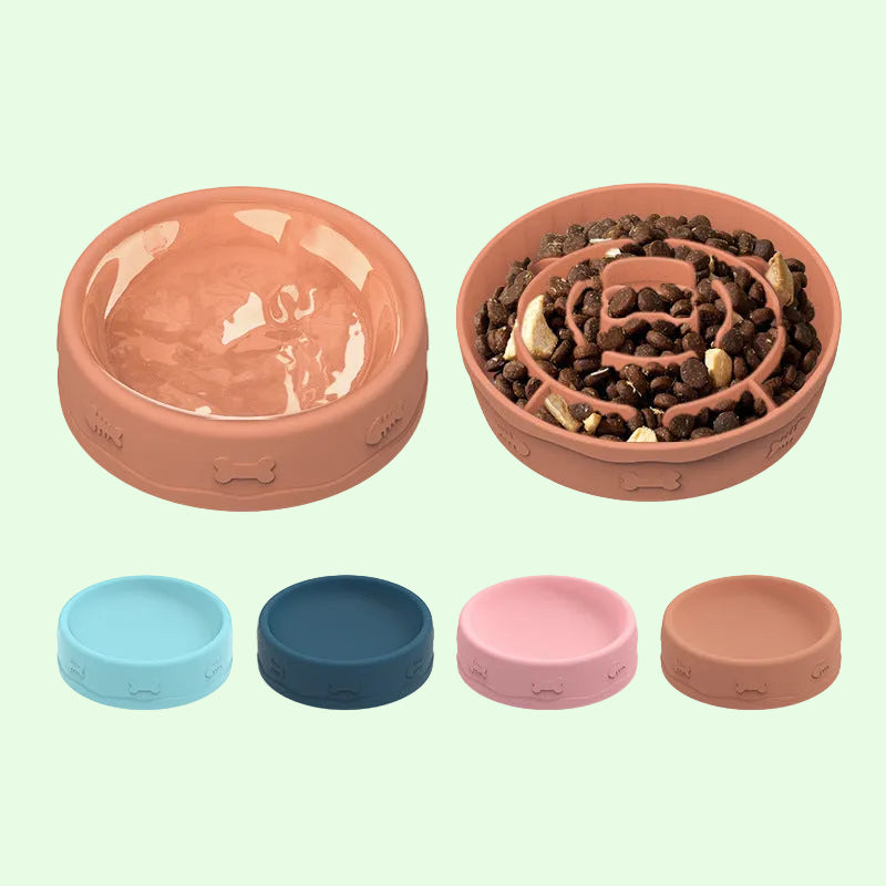 Portable Two-in-One Silicone Slow Feed Pet Bowl 🦮😻