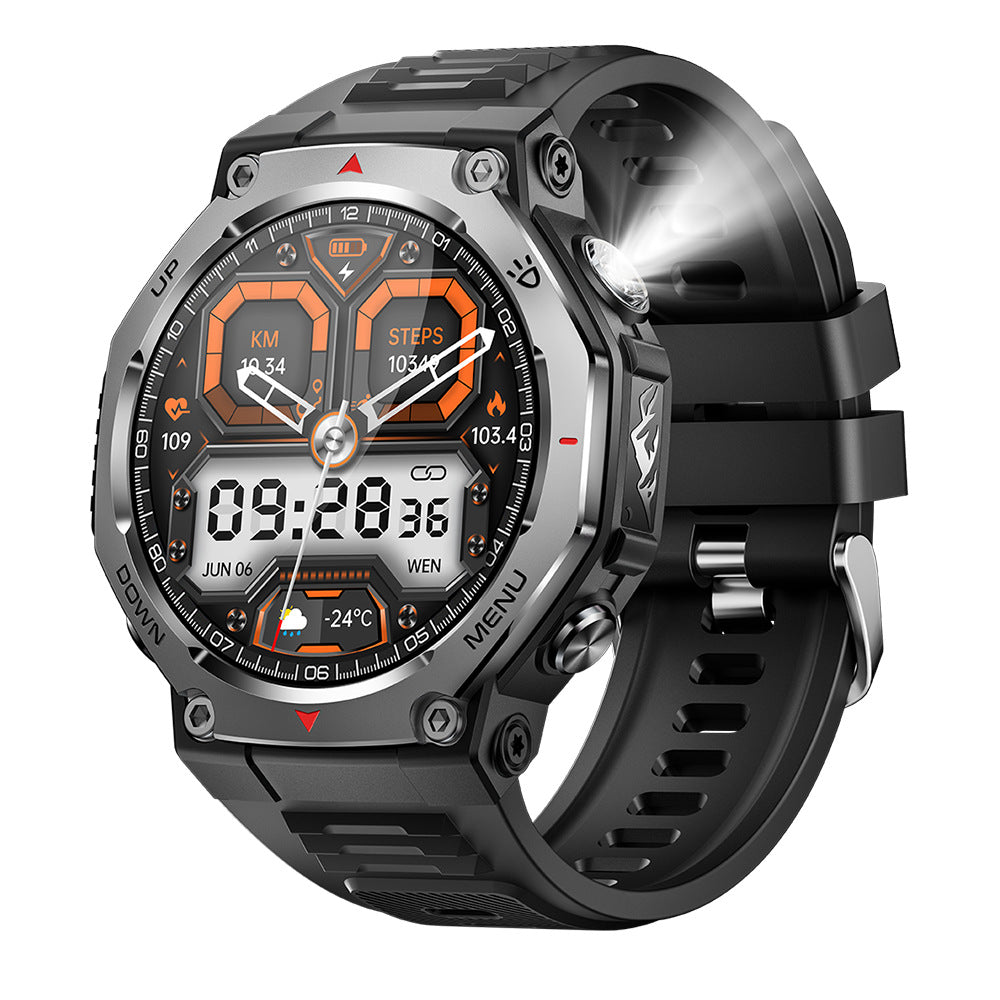 Premium KT85 Smart Watch - DEEP Waterproof Bluetooth Call, Flashlight, Heart Rate, Oximeter, Step Count & More !