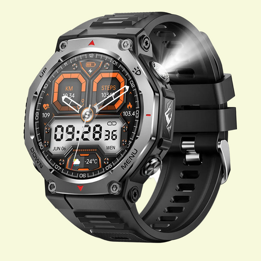 Premium KT85 Smart Watch - DEEP Waterproof Bluetooth Call, Flashlight, Heart Rate, Oximeter, Step Count & More !