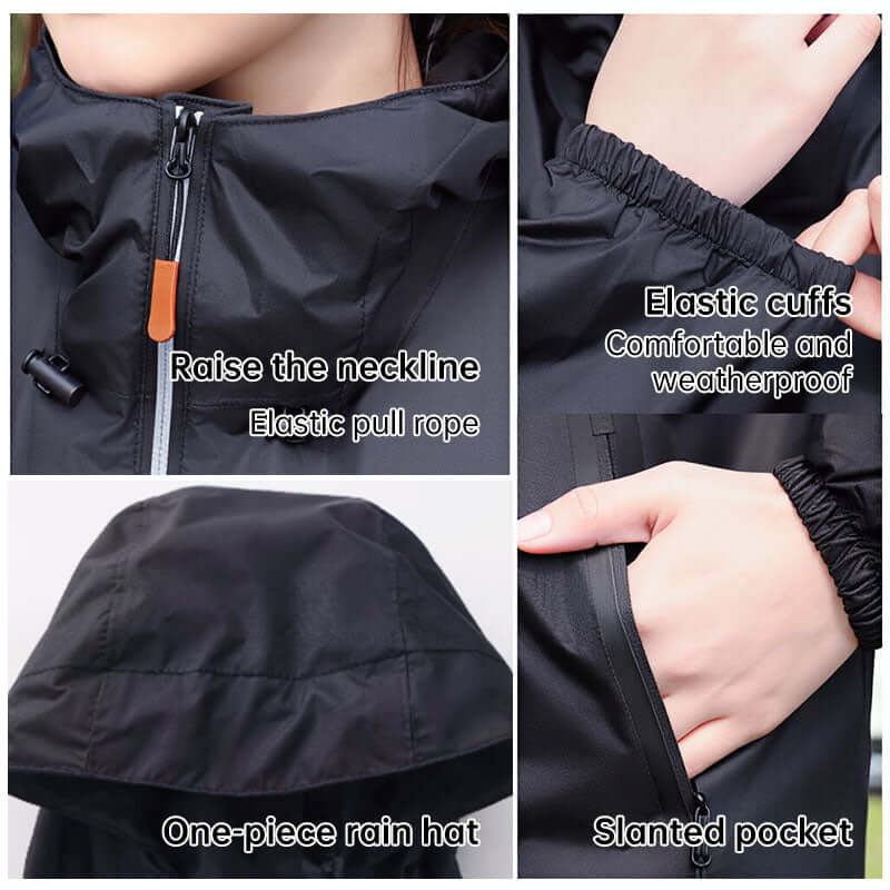 Smart Design Unisex Rain Suit - Excellent Stay-Dry Protection - Lightweight Waterproof Jacket & Pants SET