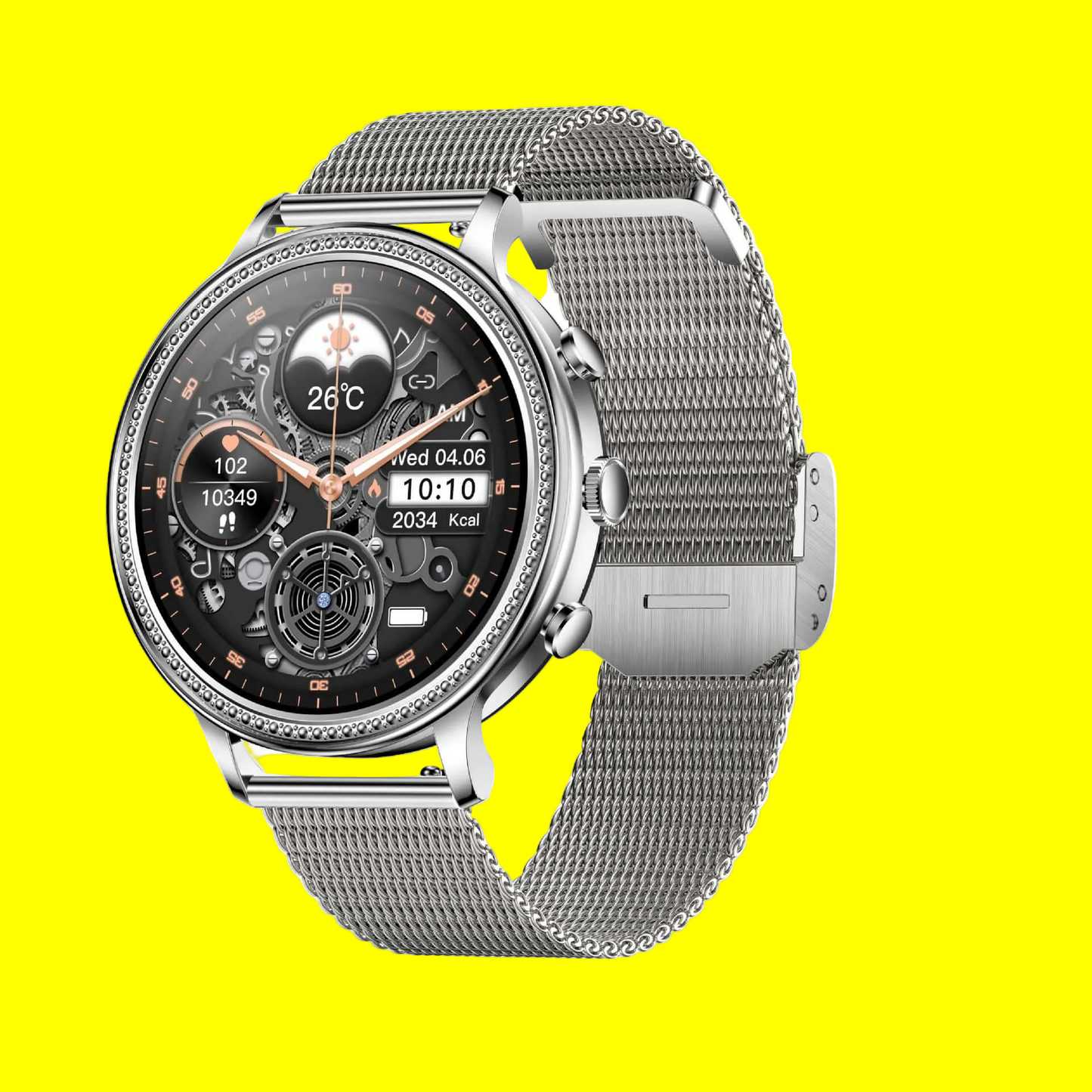 Gold or Silver V60 Unisex Designs Smart Watch - Bluetooth Calling, Waterproof, Heart Rate,Sleep Health Monitor ++
