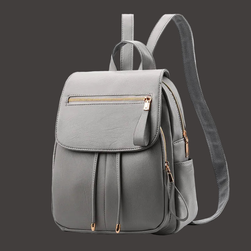 Trendy Soft Leather Backpack & Travel Bag 🎒 Features Zippered Pocket, Phone Pocket & Document Pocket