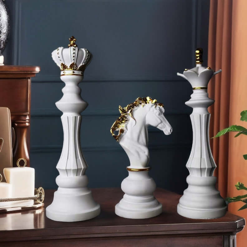 Giftable Chic Resin Chess Ornaments - Wine Cabinet Chess Pieces Home Decor 👑 🎁