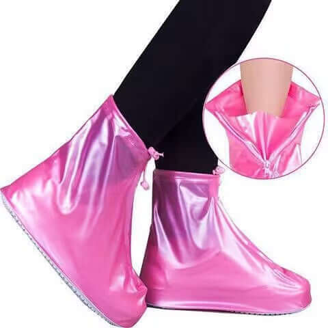 Waterproof PVC Shoe Covers with Zipper - Thickened Low Calf Stay-Dry Covers in 4 Color Options ๐