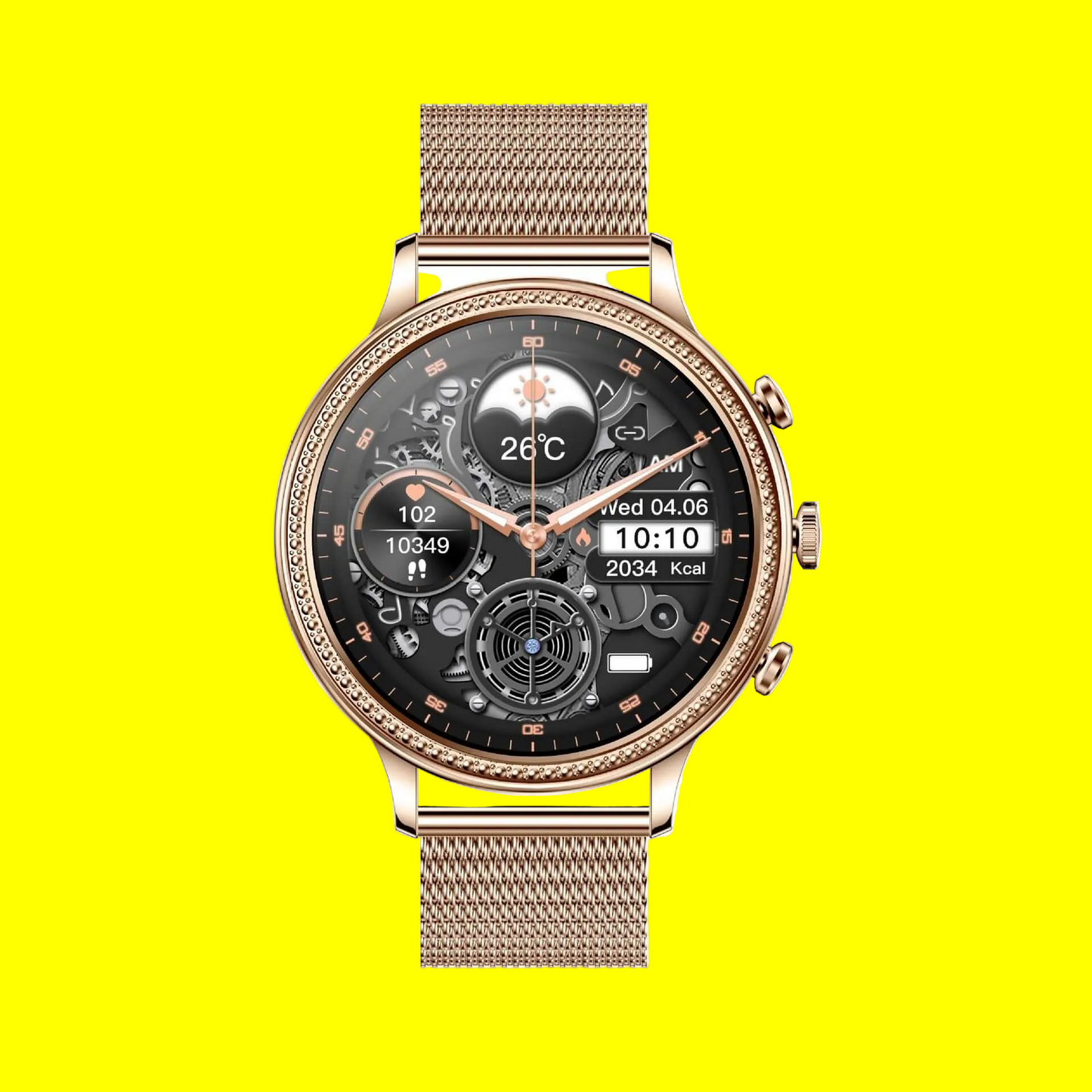 Gold or Silver V60 Unisex Designs Smart Watch - Bluetooth Calling, Waterproof, Heart Rate,Sleep Health Monitor ++