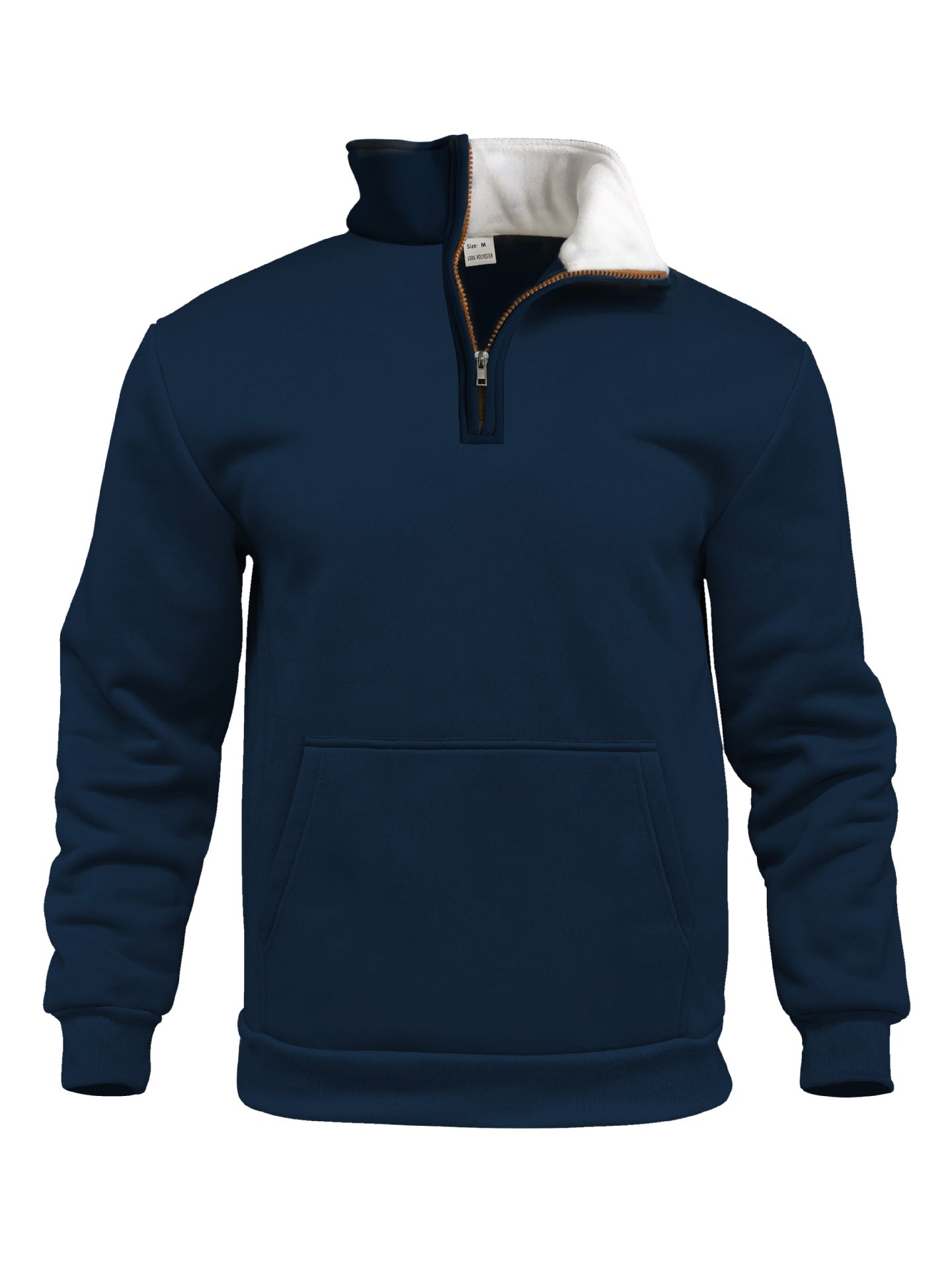 Men's Warm Autumn and Winter Waffle Knit Sweatshirt with Pouch Pocket and Stand-up Collar ♨️