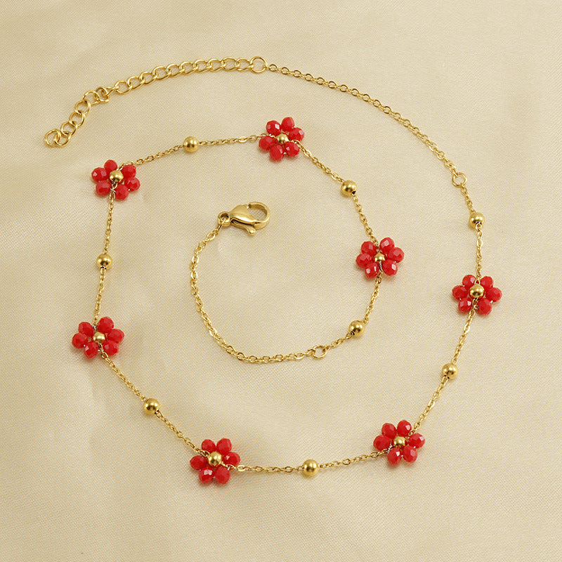 Gorgeous Floral Stainless Steel Necklaces & Bracelets 🌸 Buy Individually or Create a SET ! - 15 Beautiful Color Combination Options