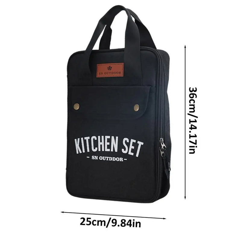 Creative Camping Kitchen Set - 8pcs. Outdoor Stainless Steel Cookware Tool and Travel Kit + Durable Organizer Storage bag