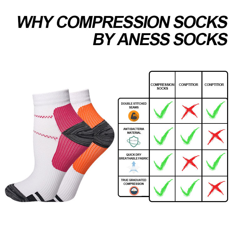 Sporty Unisex Compression Socks - Quick-Drying Antibacterial Durable Comfort 🧦
