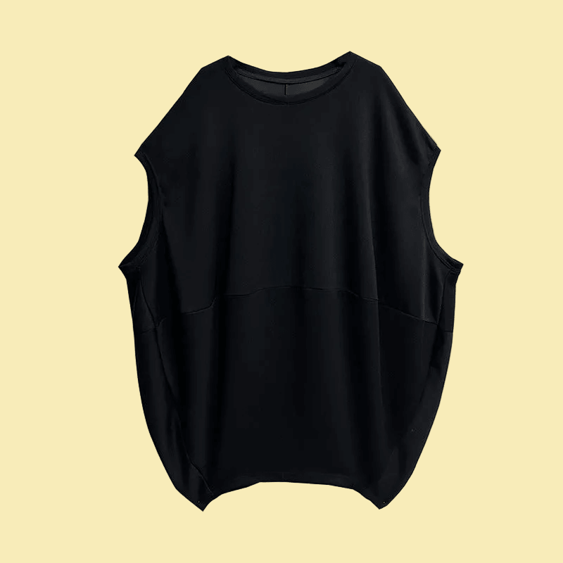 Popular Chic Retro Fashion Dress - Bat Shaped Loose-Fit Sleeveless One Size Solid Black or White