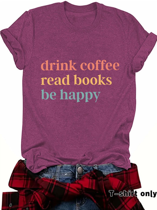 Humorous 'Drink Coffee' Slogan Short Sleeve T-shirt in Popular Unisex Colors ☕️🌈 Grab 2 and Save !