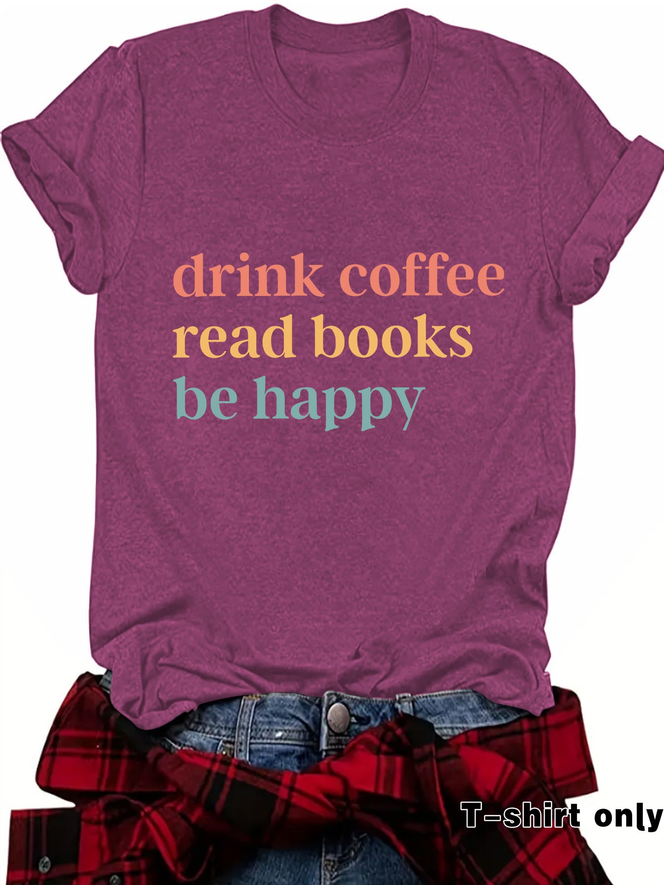 Humorous 'Drink Coffee' Slogan Short Sleeve T-shirt in Popular Unisex Colors ☕️🌈 Grab 2 and Save !