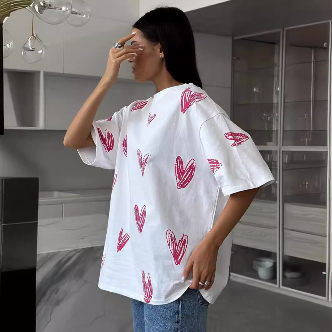Cute Love Printed T-shirt & Nightie 😍 Hand-painted T-shirt Displays Love and Warmth ! 💝