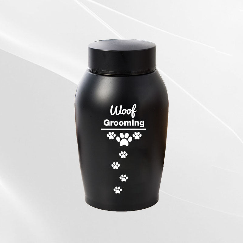 Durable Stainless Steel Pet Memorial Urn 🐾 Black Portable & Moisture-Proof Ash Keepsake Designed for Small Pets