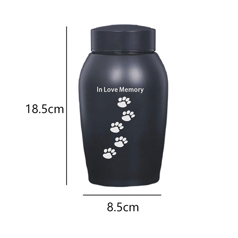 Durable Stainless Steel Pet Memorial Urn 🐾 Black Portable & Moisture-Proof Ash Keepsake Designed for Small Pets