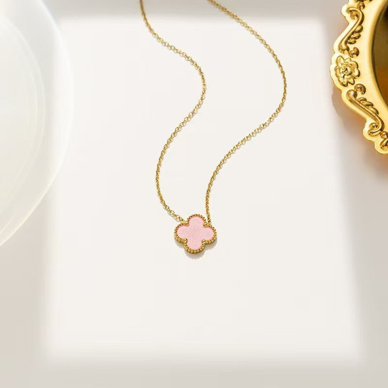 Gorgeous 4pc. Titanium Steel Jewelry SET - Great Value Floral Necklace + Bracelet + Earrings + Ring in Beautiful Colors