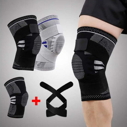 Professional Knee Brace with Detachable Elastic Belt - Silica Gel Knee  Compression Support