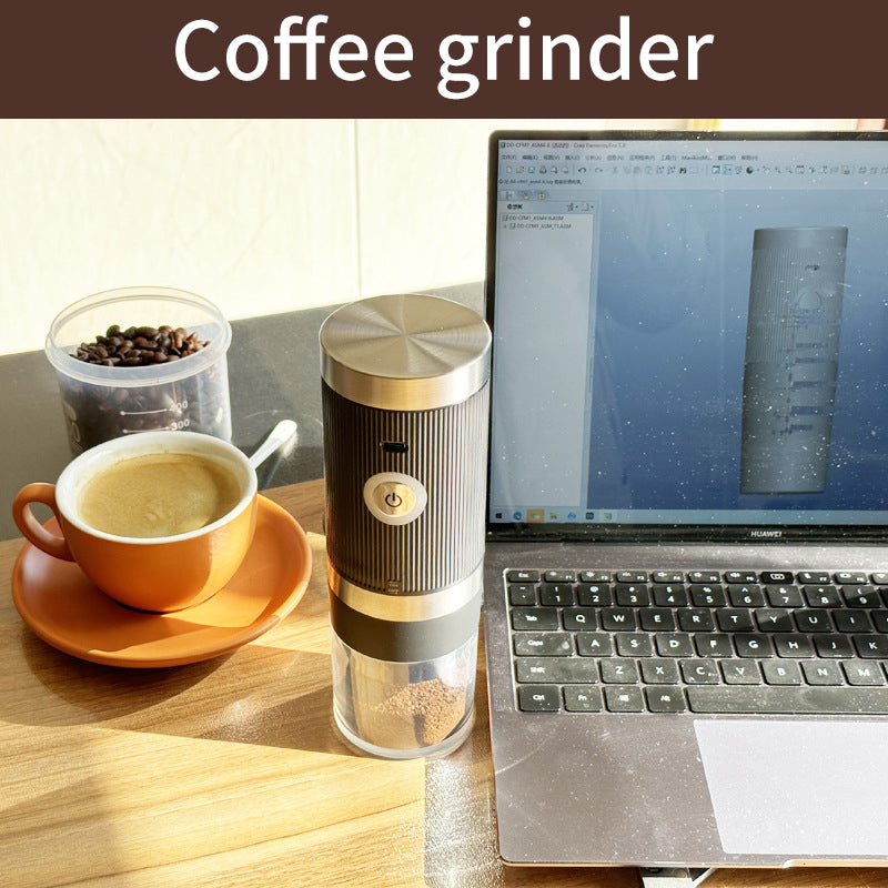 Sleek Hip Design Coffee Bean Grinder ☕️ Portable Electric USB Rechargeable Low Noise Grind 🔇