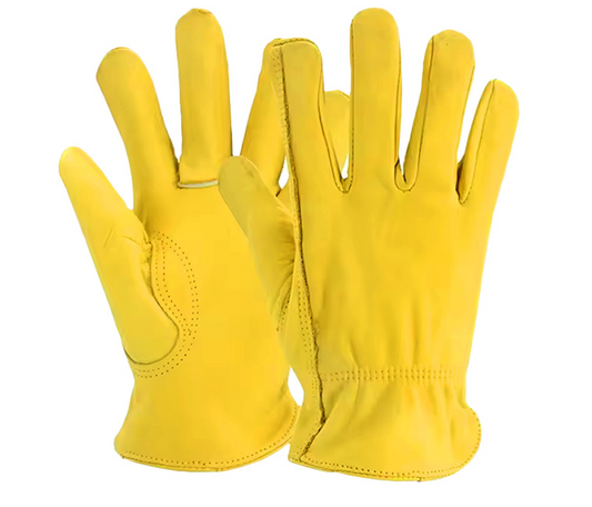 Premium Quality Leather Protection Work Gloves - Durable Non-Slip Cowhide Protection 💪