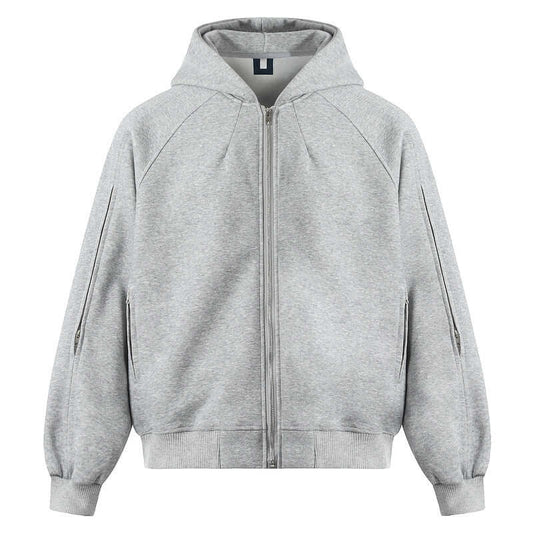 Men's Solid Color Lazy Hooded Jacket - Loose Casual, Warm Durable Cotton Comfort