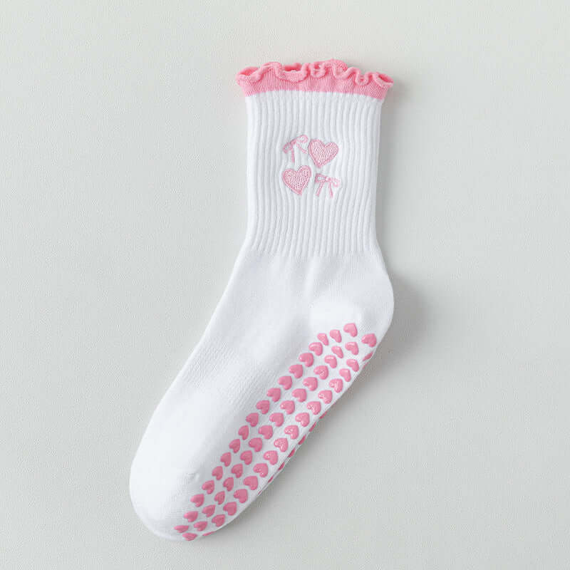 Hip Fun Graphics White Cotton Yoga Socks 🧘‍♀️🧦 for Women