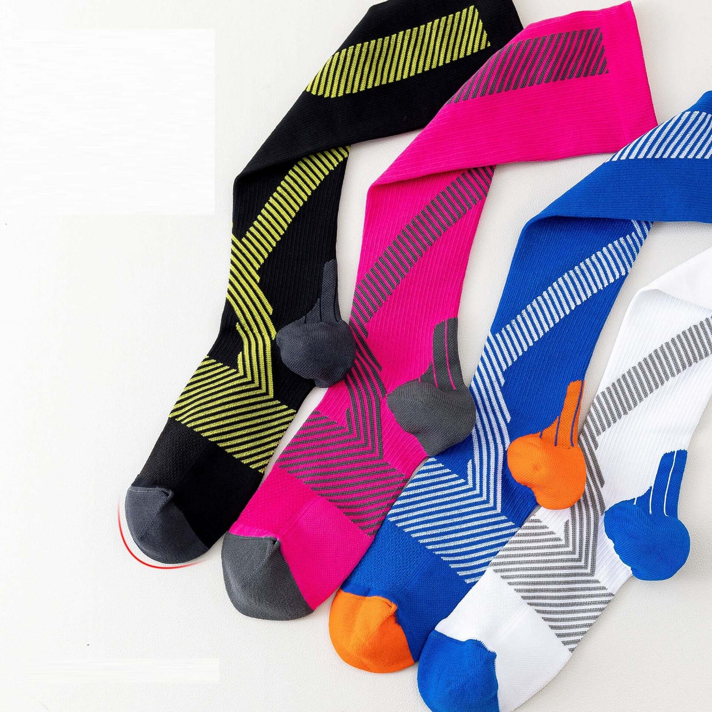 High-Calf Unisex Sports Pressure Socks ⚽️ 🧦 Choose from Four Colorful Fun Patterned Designs