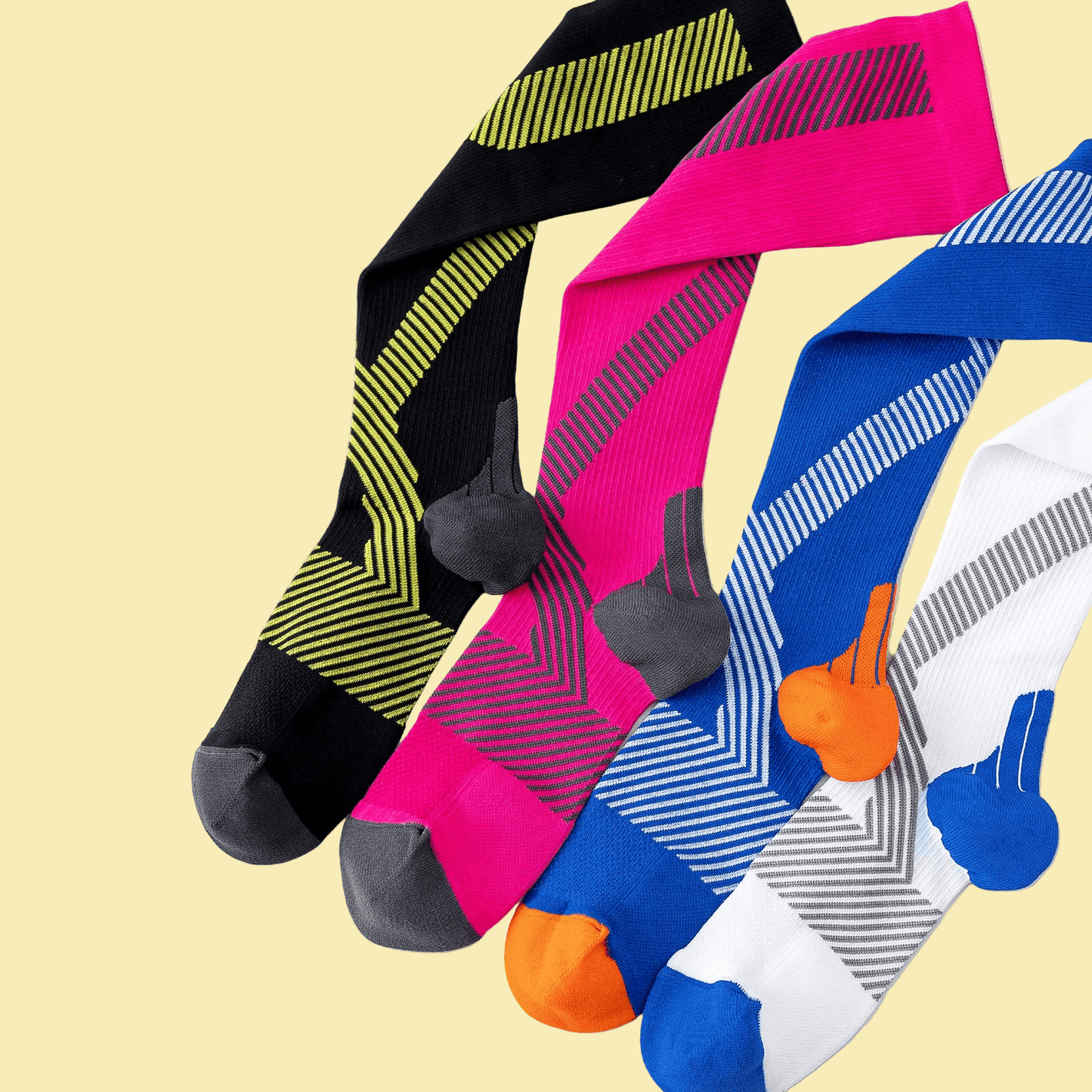 High-Calf Unisex Sports Pressure Socks ⚽️ 🧦 Choose from Four Colorful Fun Patterned Designs