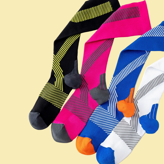 High-Calf Unisex Sports Pressure Socks ⚽️ 🧦 Choose from Four Colorful Fun Patterned Designs