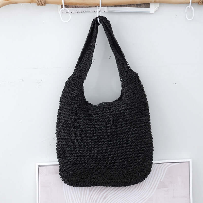 Versatile Woven Handbag - Practical Urban Minimalist Vacation Zipper Tote