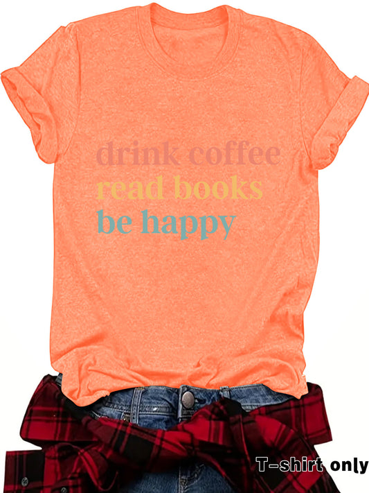 Humorous 'Drink Coffee' Slogan Short Sleeve T-shirt in Popular Unisex Colors ☕️🌈 Grab 2 and Save !