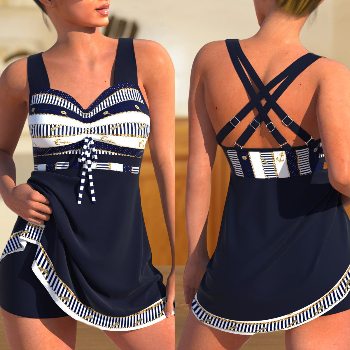 Women's Colorful Two-Piece Skirt-Bikini Quick-Dry Bathing Suit 🏖