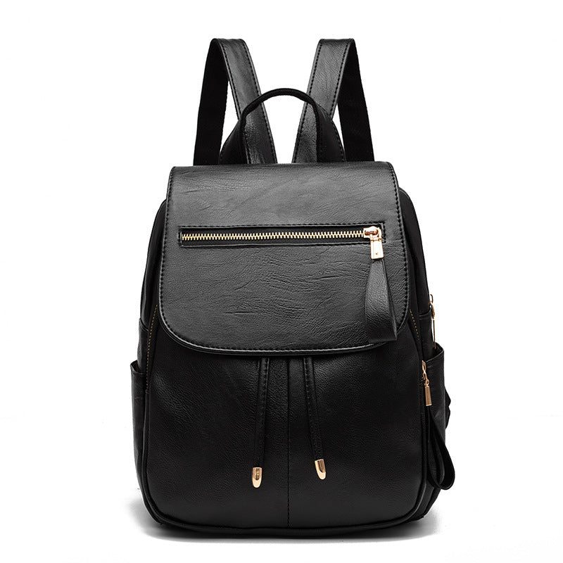 Trendy Soft Leather Backpack & Travel Bag 🎒 Features Zippered Pocket, Phone Pocket & Document Pocket
