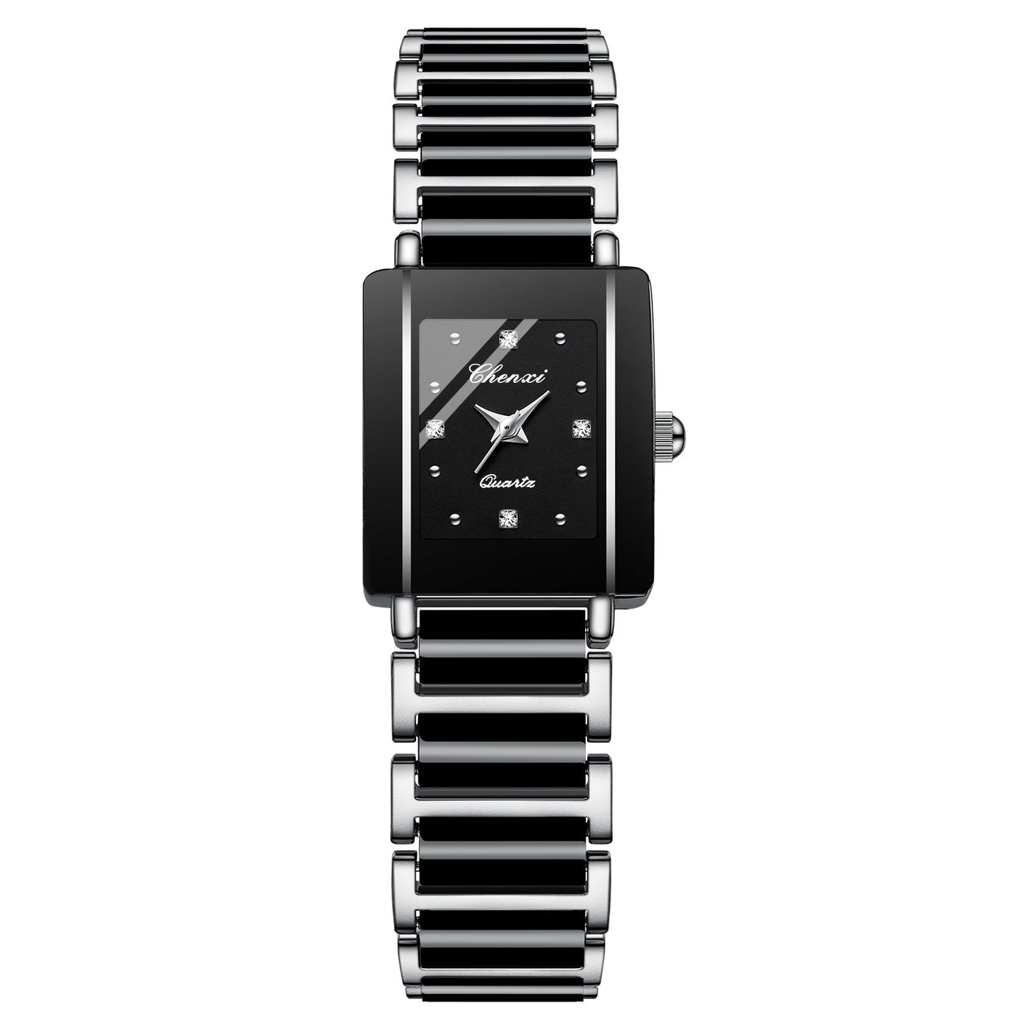 Gorgeous Square Couples Watches - Ceramic Quartz Reinforced Glass, Waterproof, in Gold, Silver, Black ⌚️