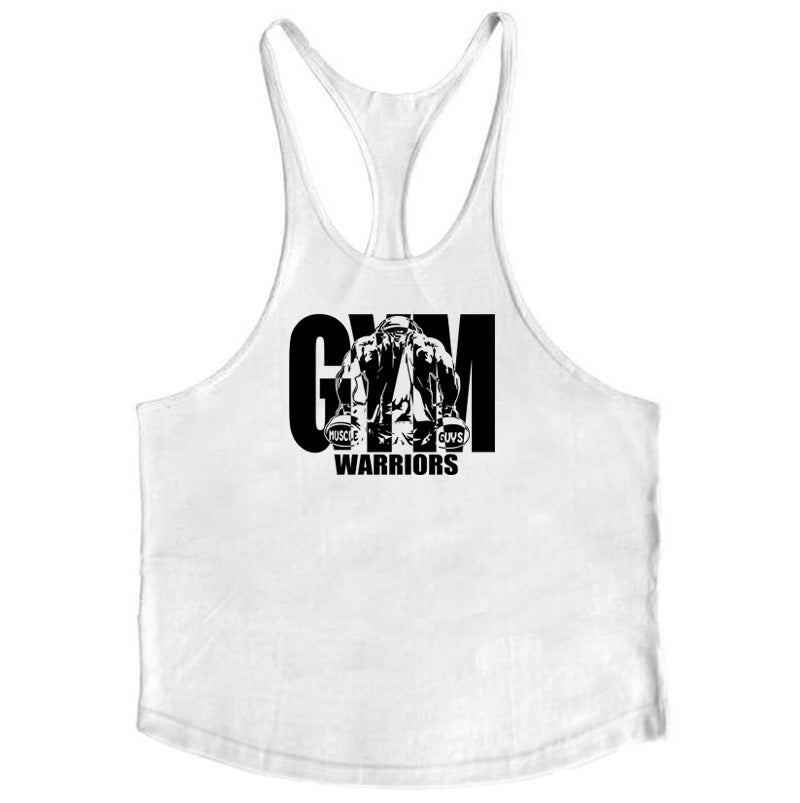 Men's Popular Fitness Tank Top 🏋️‍♀️ GYM WARRIORS Sporty Thin Shoulder Strap Workout Gear