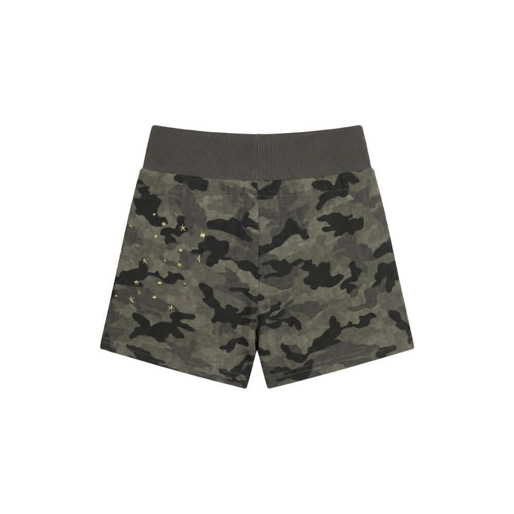 Popular Camouflage 2-Piece SET - Short Crop Shoulder T-Shirt & Summer Fitted Slimming Shorts