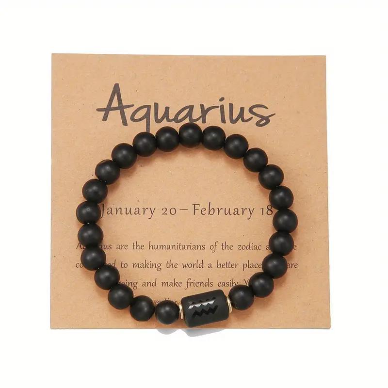 Super Cool Zodiac Beaded Bracelet - Natural Stone Beaded Tiger's Eye with Zodiac Picture Card 😎