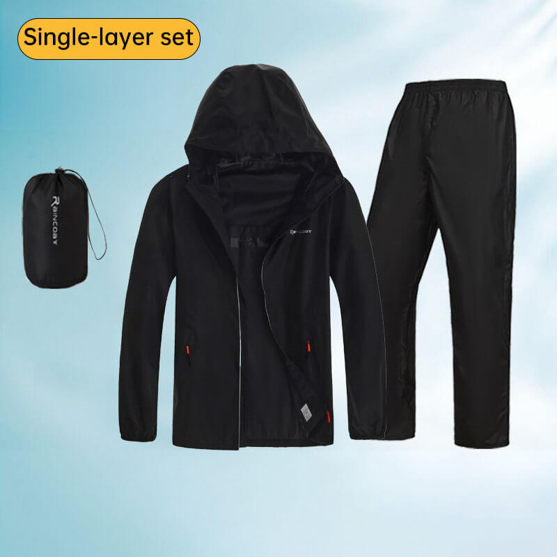 Smart Design Unisex Rain Suit - Excellent Stay-Dry Protection - Lightweight Waterproof Jacket & Pants SET