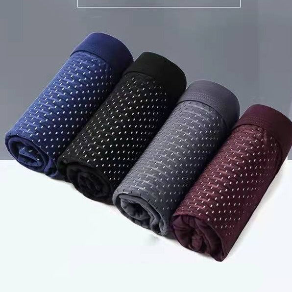 Men's 4-PACK Popular Ice Silk Underwear Boxer Briefs - Best Selling Breathable Air Mesh Comfort 🩳
