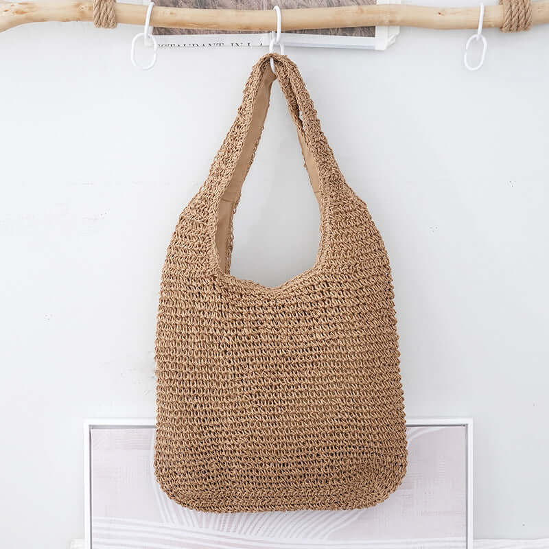 Versatile Woven Handbag - Practical Urban Minimalist Vacation Zipper Tote