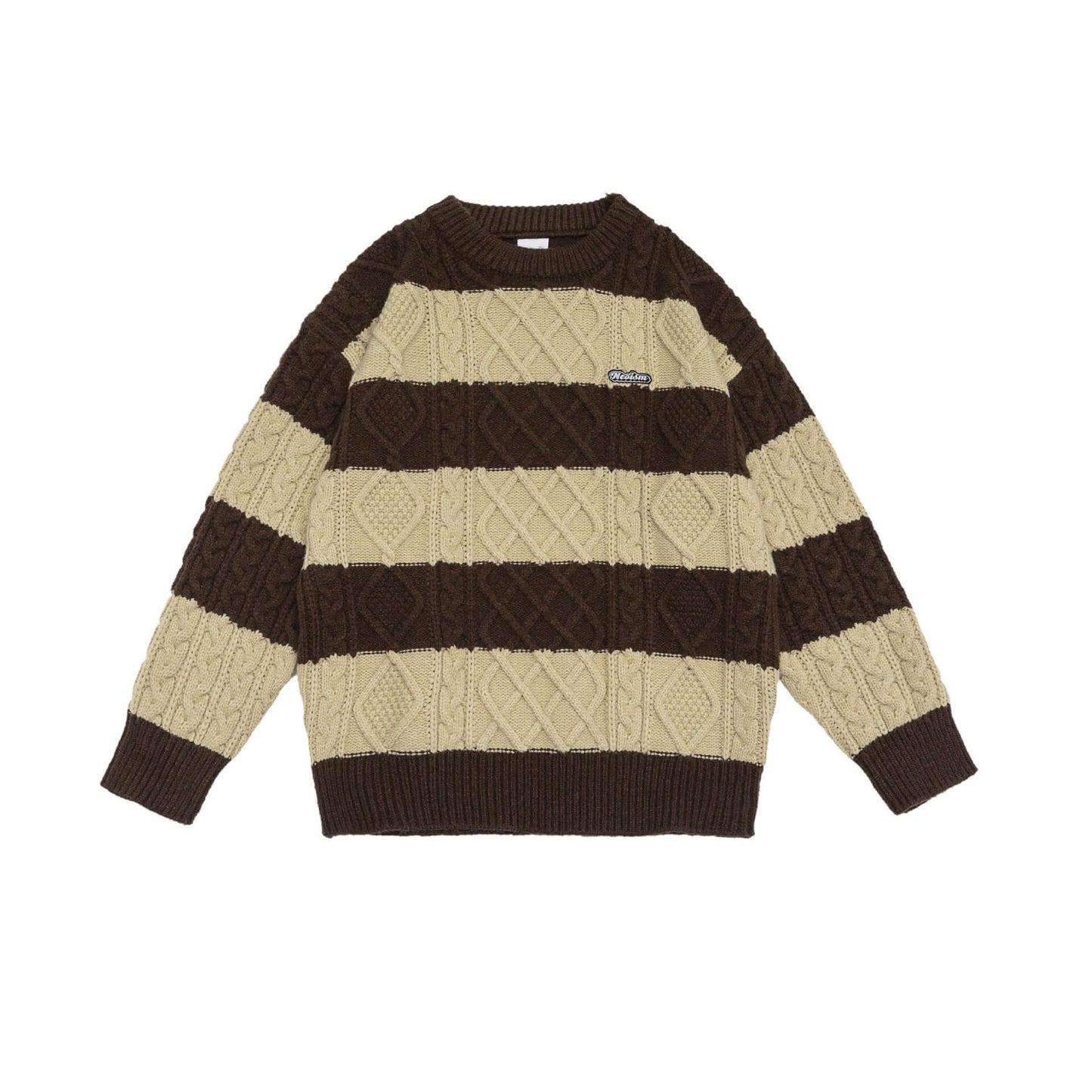Unisex Classic Fashion Striped Sweater - Warm Round Neck Long Sleeved Soft Comfort