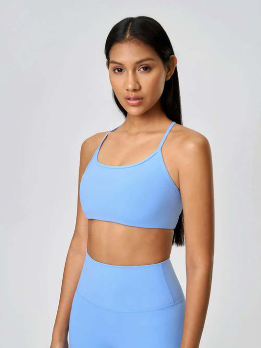 Women's Activewear Cami - Crisscross Back, Scoop Neck with Detachable Chest Pads