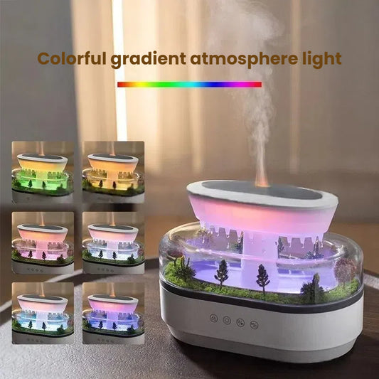 Beautiful Raindrop Style Aroma Humidifier with Gradient Lighting, White Noise, & Essential Oil Diffusion for Home