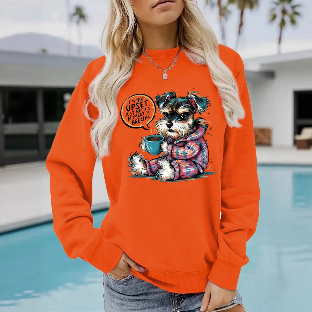 Women's Hip Seasonal COFFEE Sweatshirt with Humorous Dog Graphic ♨️☕️ Great Colors, Grab Two !