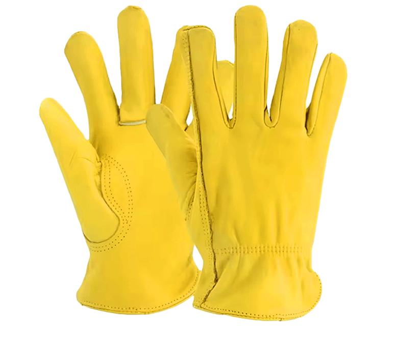Premium Quality Leather Protection Work Gloves - Durable Non-Slip Cowhide Protection 💪